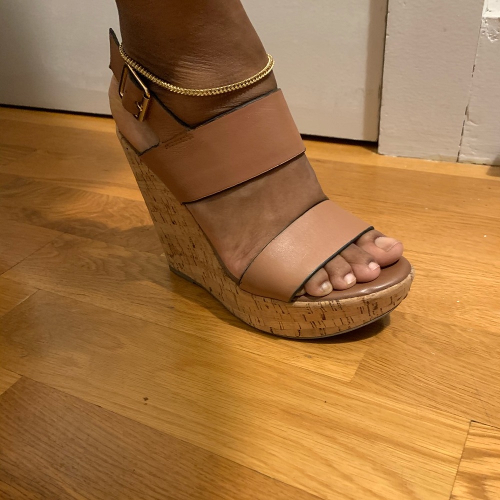 COPY - Brown wedge heeled sandal
